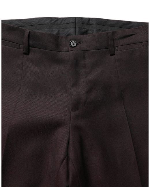 Dolce & Gabbana Black Brown Straight Leg Dress Silk Trousers Pants
