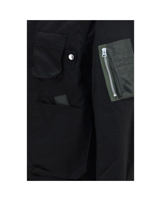 Sacai Black Cotton Bomber for men