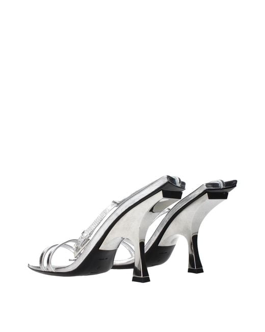 The Attico Metallic Ester Sandals Leather