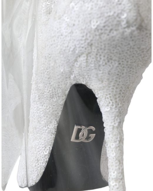 Dolce & Gabbana White Heels Stiletto Knee High Boots Shoes