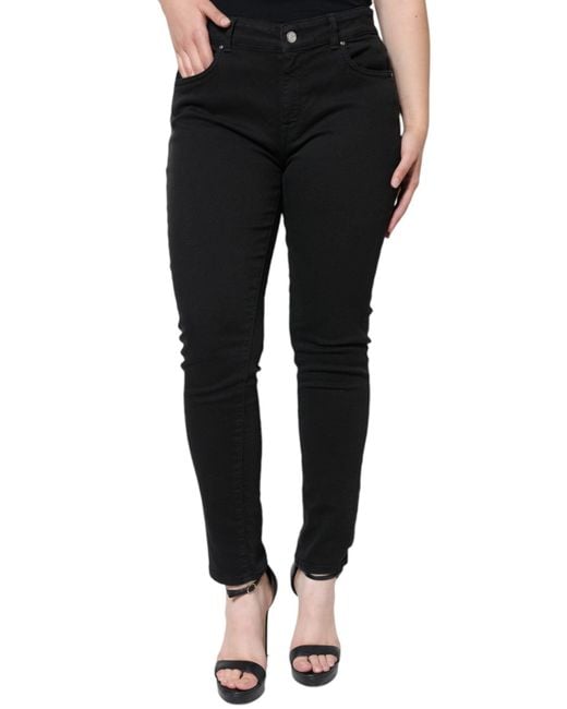 Dolce & Gabbana Black Cotton Stretch Skinny Denim Jeans