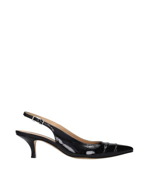 Maison Margiela Black Leather Mid Heel Pumps