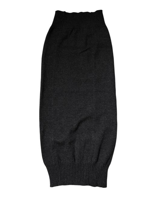 Dolce & Gabbana Black Cashmere Knitted Neck Warmer Foulard Scarf for men