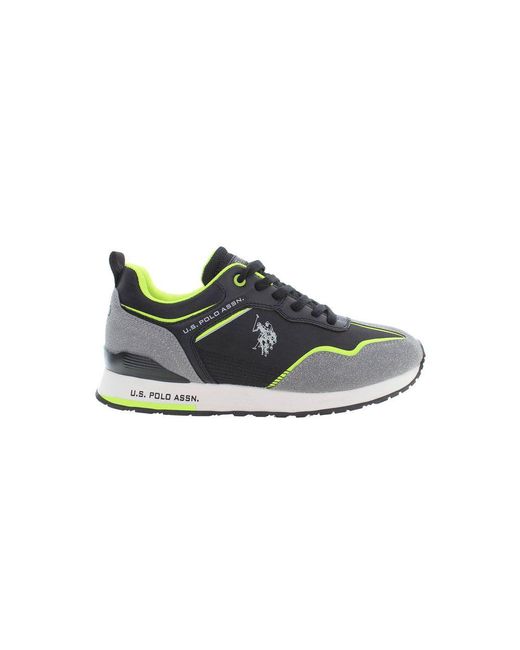 U.S. POLO ASSN. Gray Black Polyester Men Sneaker for men