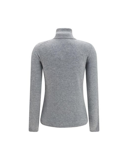 Allude Gray Cashmere Turtleneck
