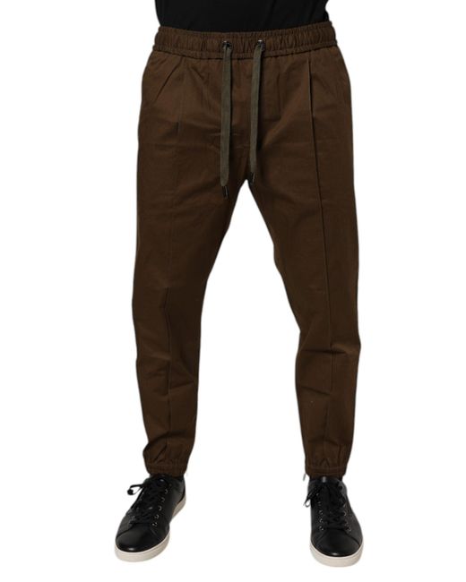 Dolce & Gabbana Black Brown Cotton Stretch Jogger Sweatpants Pants for men