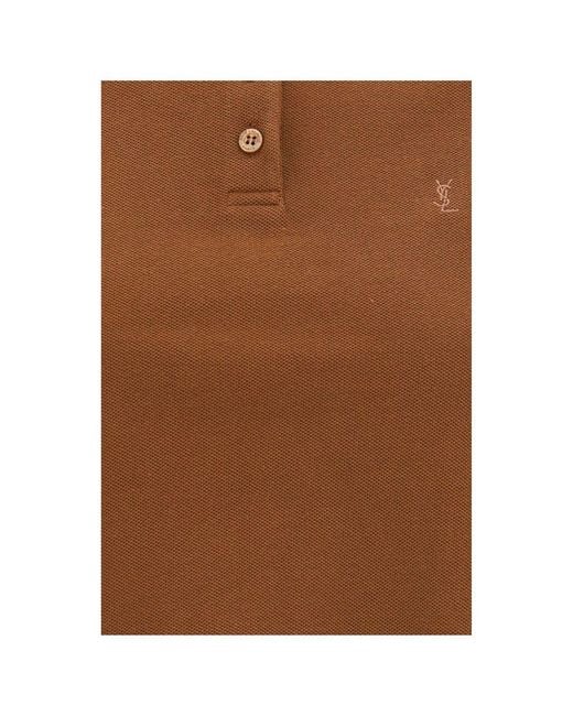 Saint Laurent Brown Cotton Polo Shirt