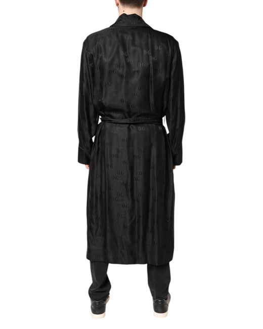 Dolce & Gabbana Black Belted Coats for men