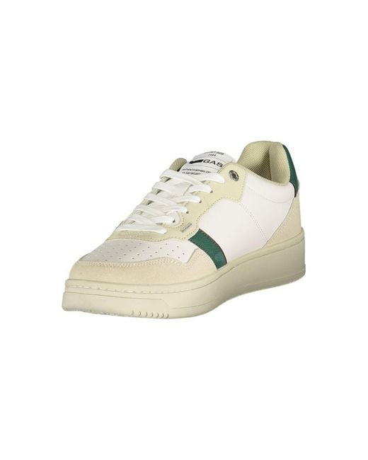 Gas Metallic White Polyurethane Men's Sneaker for men