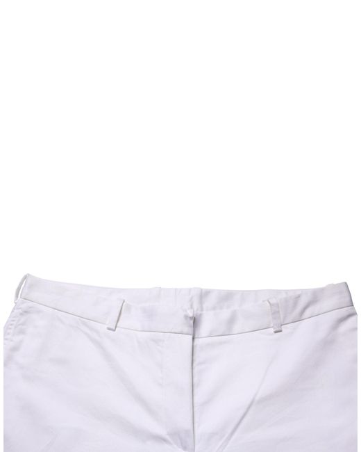 Gianfranco Ferré Gray White Mid Waist Straight Chino Trouser Pants