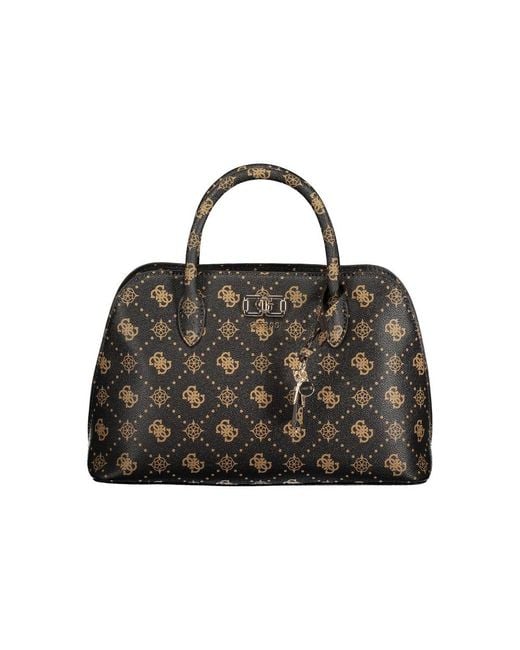 Guess Black Marrone Polyurethane Woman Handbag
