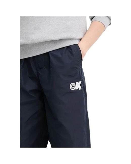Calvin Klein Blue Recycled Polyester Joggers (workout Pants)