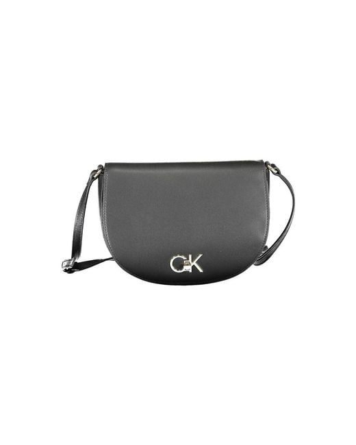 Calvin Klein Gray Black Polyester Handbag for men