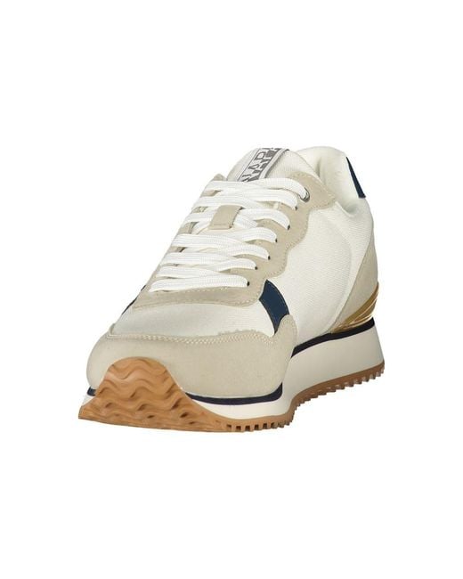 Napapijri Metallic White Polyester Men's Sneaker for men