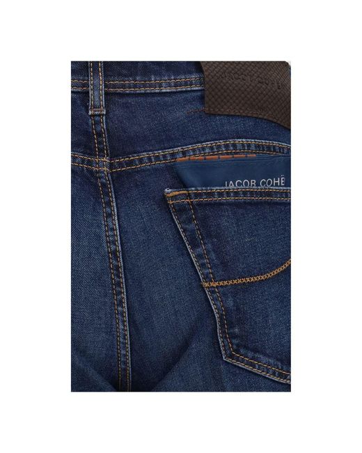Jacob Cohen Blue Elastane Tapered Jeans for men