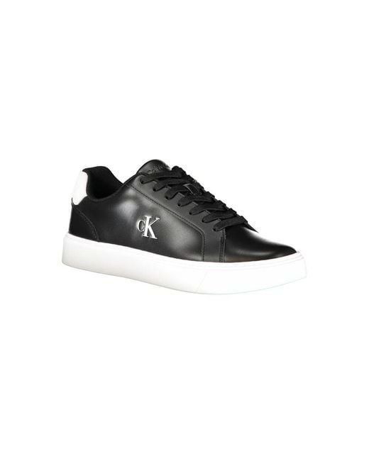 Calvin Klein Black Lowtop Laceup Sneakers for men