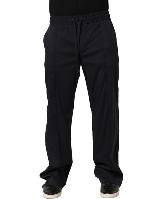 Dolce & Gabbana Black Nylon Straight Jogger Sweatpants Pants for men
