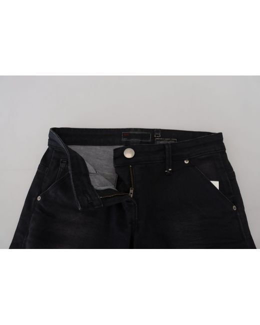 Acht Black Washed Cotton Skinny Casual Denim Jeans