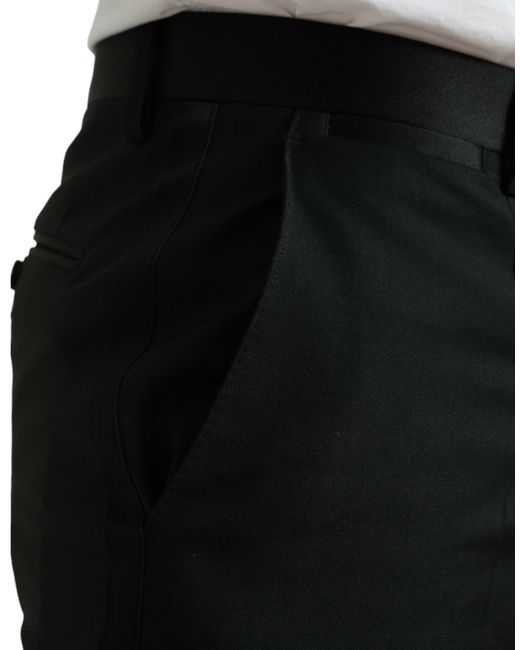 Dolce & Gabbana Black Wool Slim Fit Formal Trouser Dress Pants for men