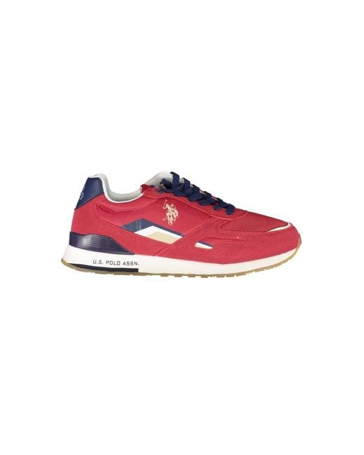 U.S. POLO ASSN. Red Sleek Sneakers With Eye-Catching Contrast for men
