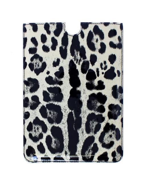 Dolce & Gabbana Blue Leopard Pattern Leather Ebook Cover Tablet Case