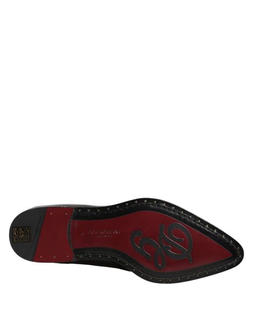 Dolce & Gabbana Black Embellished Men Derby Dress Formal Shoes for men