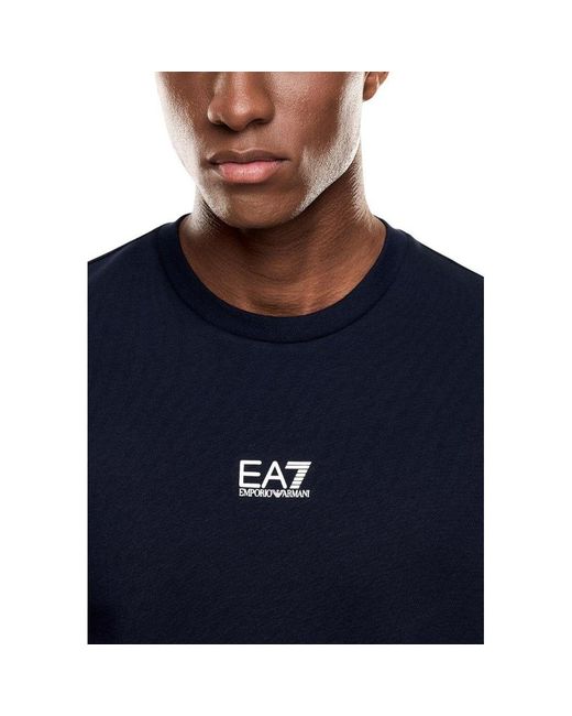 EA7 Blue Cotton Sweatshirt for men