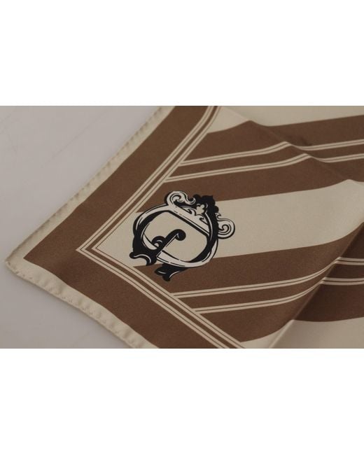 Dolce & Gabbana Black Stripes Dg Logo Square Handkerchief Scarf for men