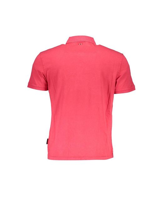 Napapijri Pink Cotton Polo Shirt for men