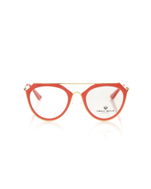 Frankie Morello Red Aviator Coral Profile Chic Eyeglasses