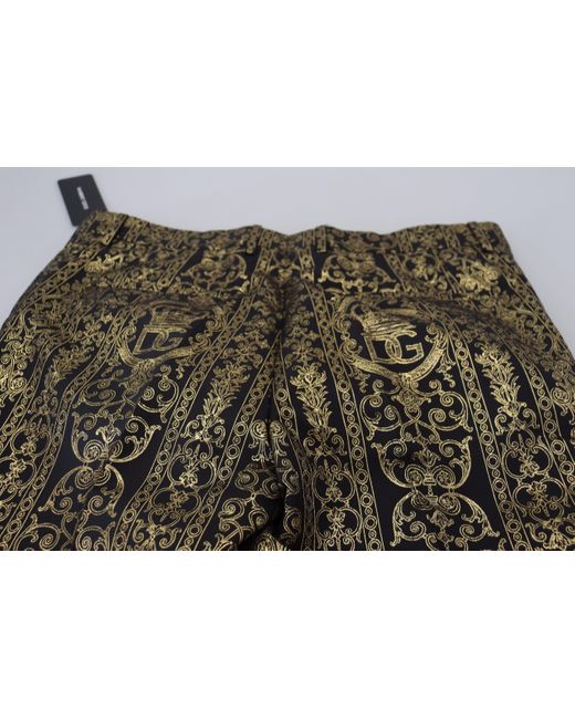 Dolce & Gabbana Black Jacquard Dress Trouser Pants for men