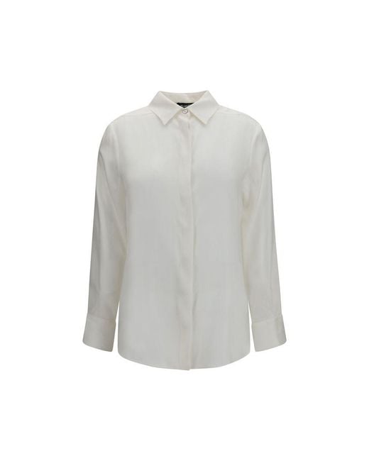 Ella Gray White Silk Dress Shirt