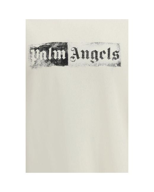 Palm Angels White Beige Cotton T for men