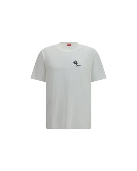 KENZO Gray White Cotton T for men
