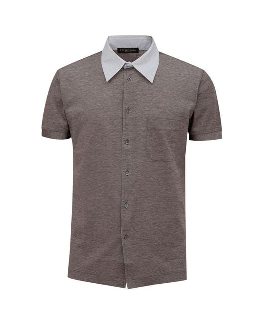 Corneliani Gray Elastane Polo Shirt for men