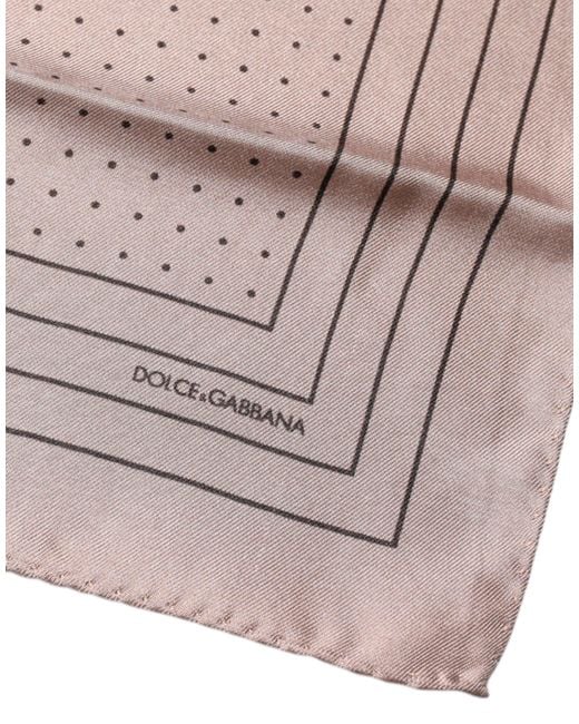 Dolce & Gabbana Pink Polka Dots Square Handkerchief Scarf for men
