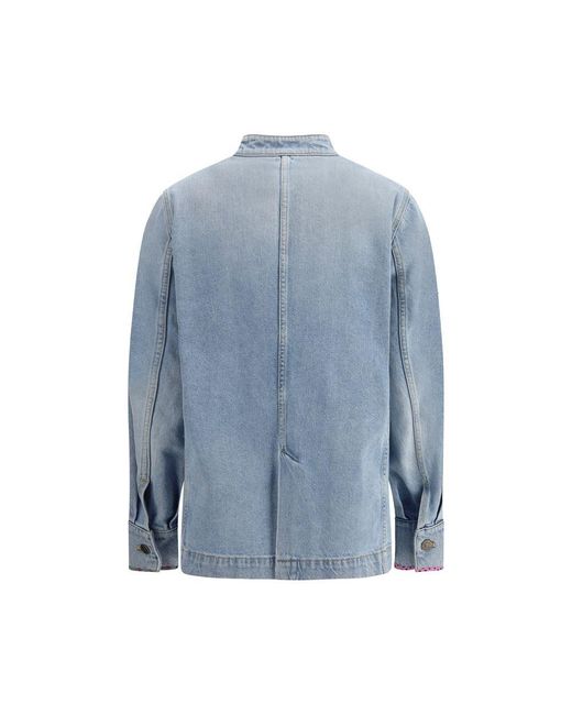 Valentino Blue Denim Jacket With Embroidery