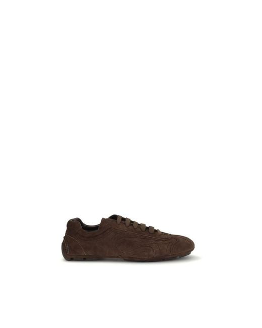 Prada Brown Calf Leather Bos Taurus Athletic Sneakers for men
