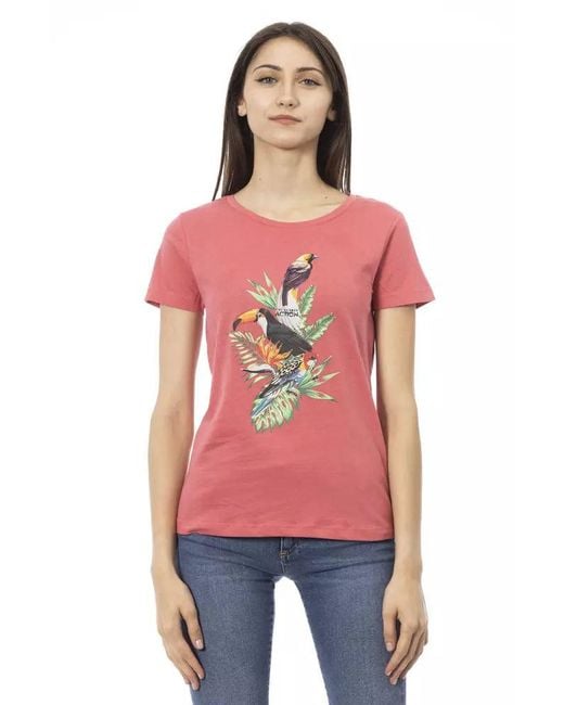 TRUSSARDI ACTION Red Multicolor Cotton T