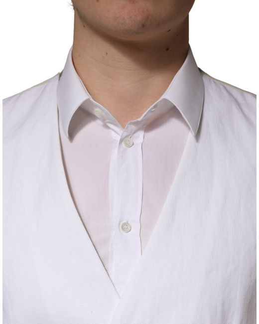 Dolce & Gabbana Multicolor White Sartoria Linen 2 Piece Men Formal Suit for men