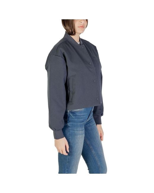 Calvin Klein Blue Gray Recycled Polyester Jackets & Coat