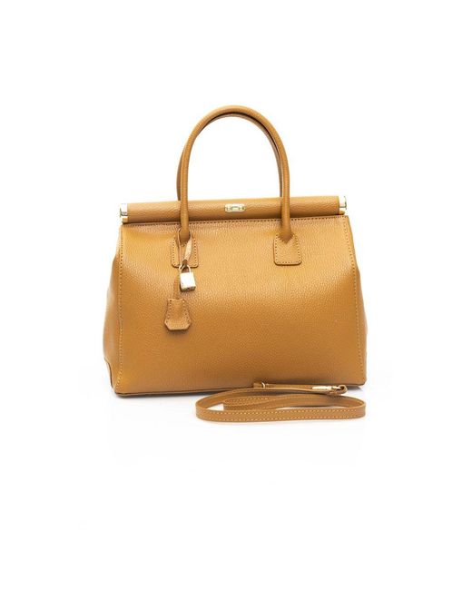 Baldinini Metallic Brown Leather Shoulder Bag