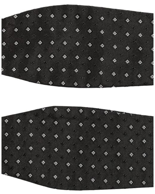Dolce & Gabbana Black White Polka Dot Adjustable Neck Papillon Bow Tie for men