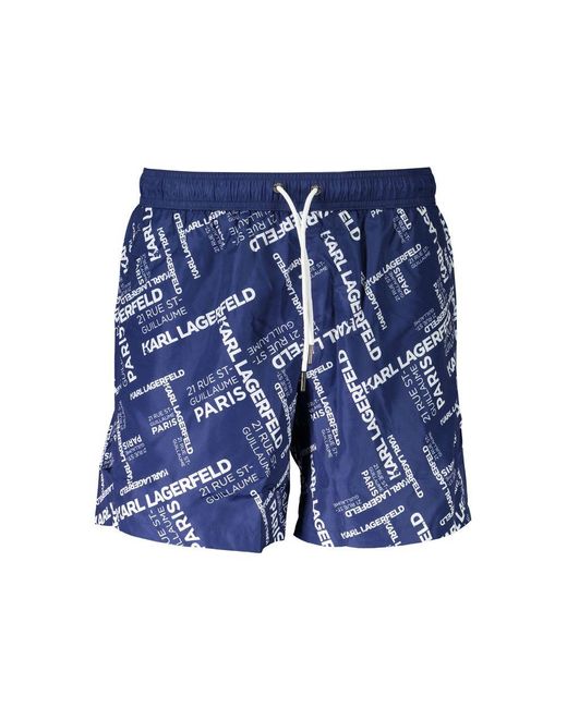 Karl Lagerfeld Blue Polyester Swim Boxer for men