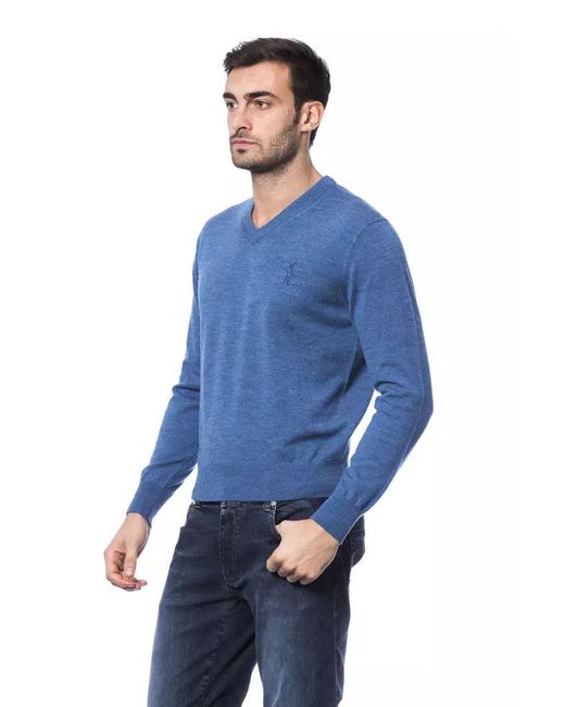 Billionaire Italian Couture Blue Merino Wool Sweater for men