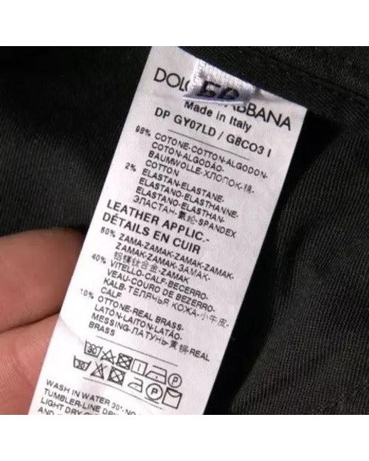 Dolce & Gabbana Black Ripped Logo Cotton Skinny Denim Jeans for men