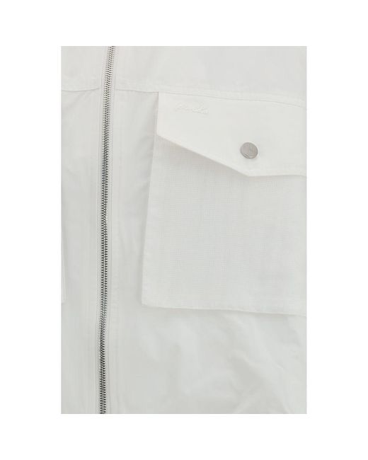Pinko Gray White Polyester Shell Jacket