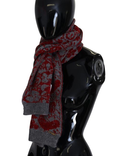 Gianfranco Ferré Purple Gf Ferre Grey Knitted Wrap Warmer Shawl Scarf