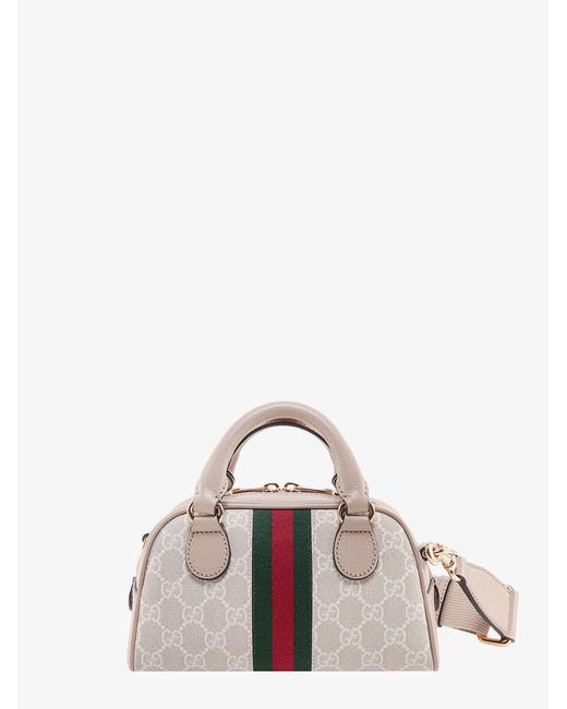 Gucci Leather Closure With Zip Handbags in Natural | Lyst