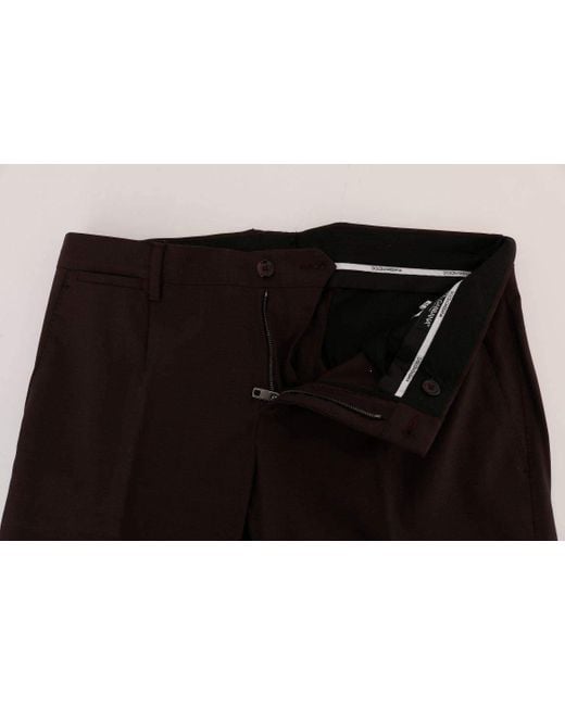 Dolce & Gabbana Black Wool Stretch Formal Pants for men